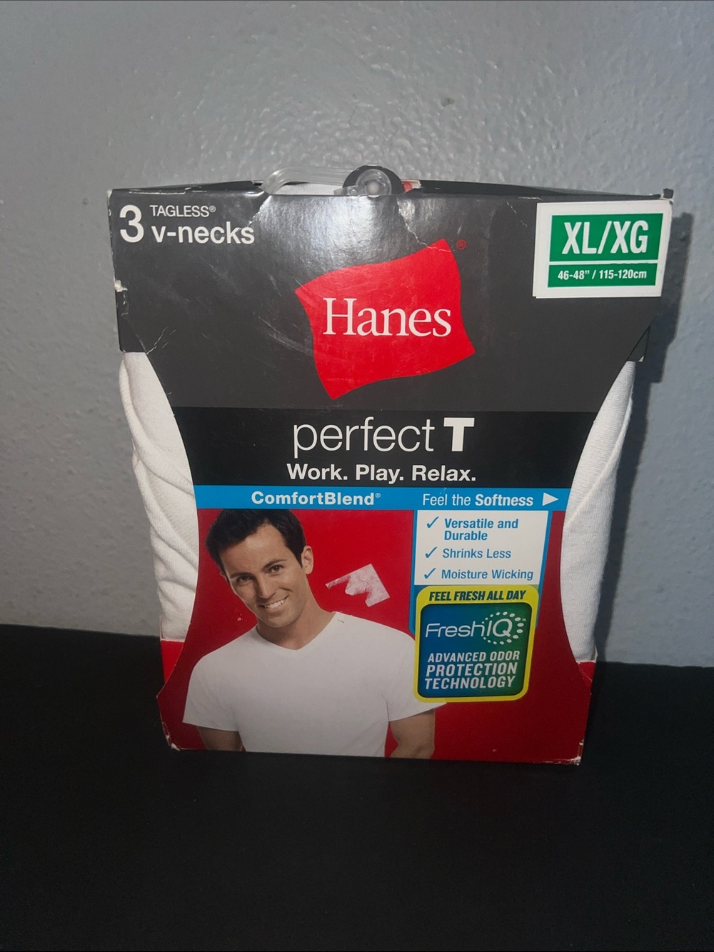 Hanes Perfect T Tagless V-Neck Tee Pack - White (XL) NWT